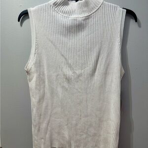 Reference Point II Sleeveless White Ribbed Top. Women's Size 1X, NWT